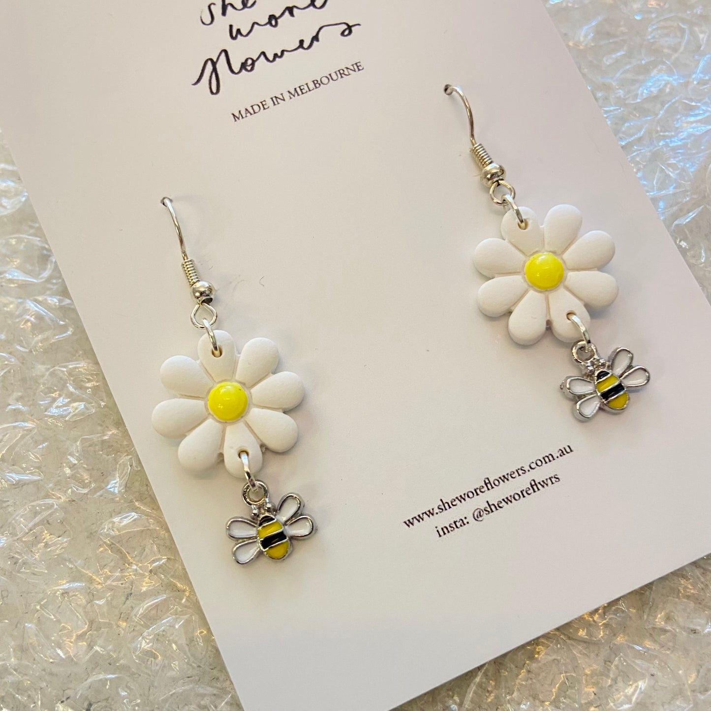 Garden Variety Polymer Clay Flower Dangly Earrings