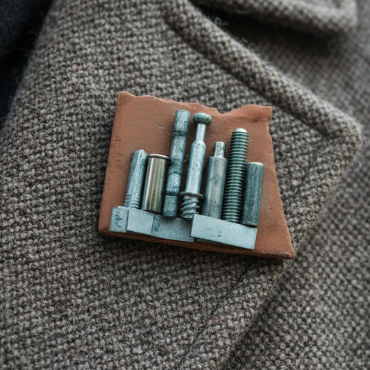 Found Object Brooch - River City 4