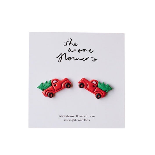 Christmas Polymer Clay Earrings - Small Studs
