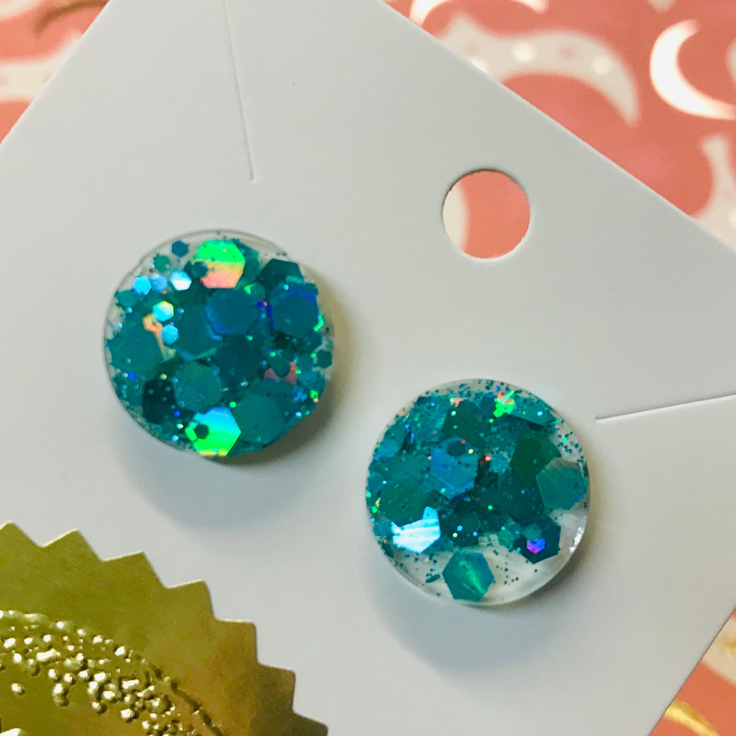 Novelty Resin Sparkle Stud Earrings