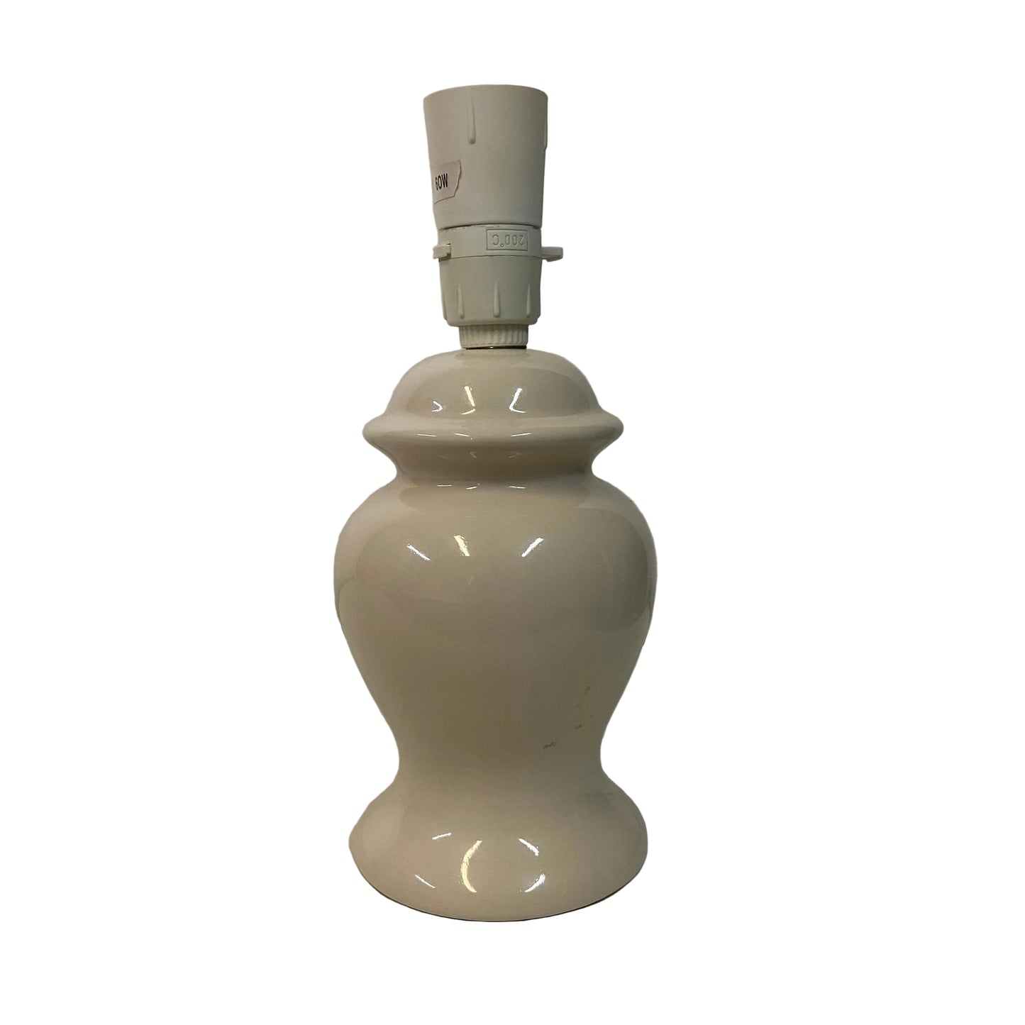 Mid Century Style Cream Ceramic Table Lamp with Warratahs Shade