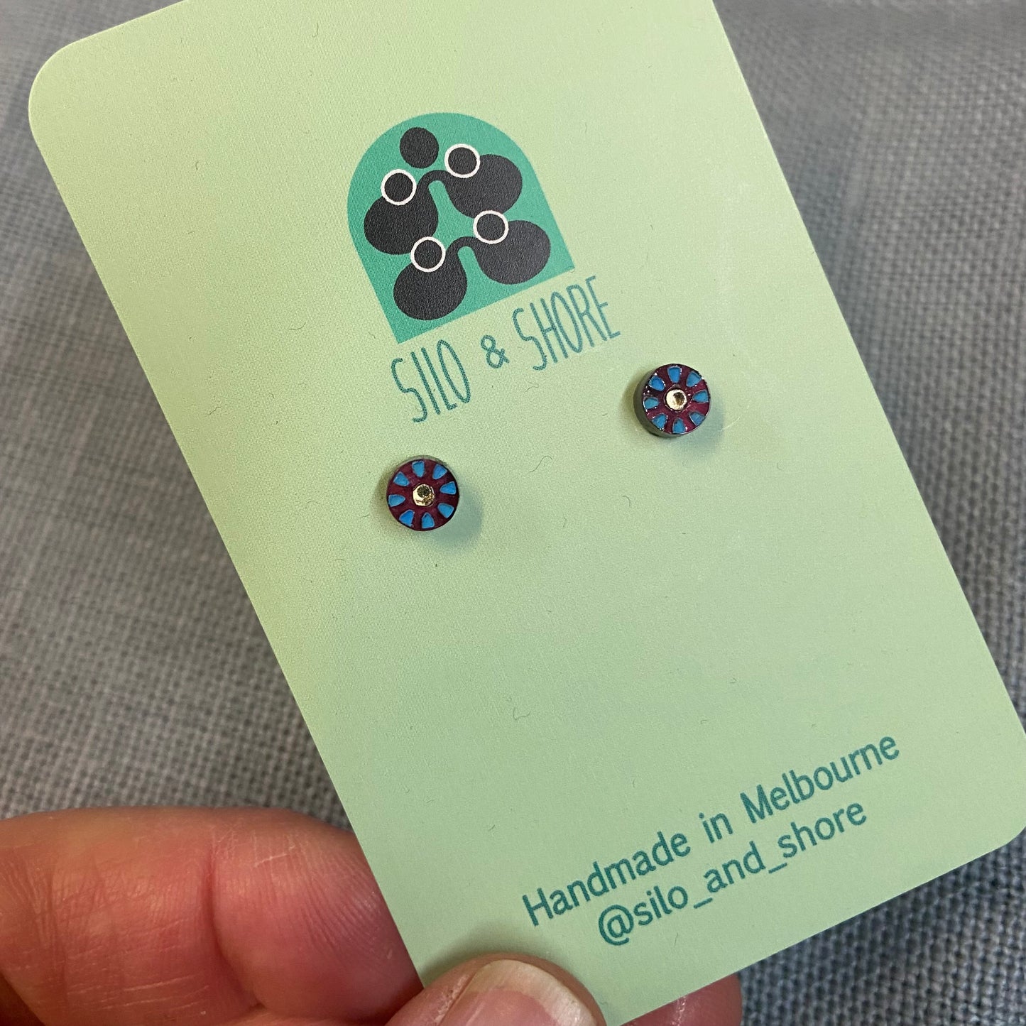Art Deco Acrylic Earrings - Micro Studs