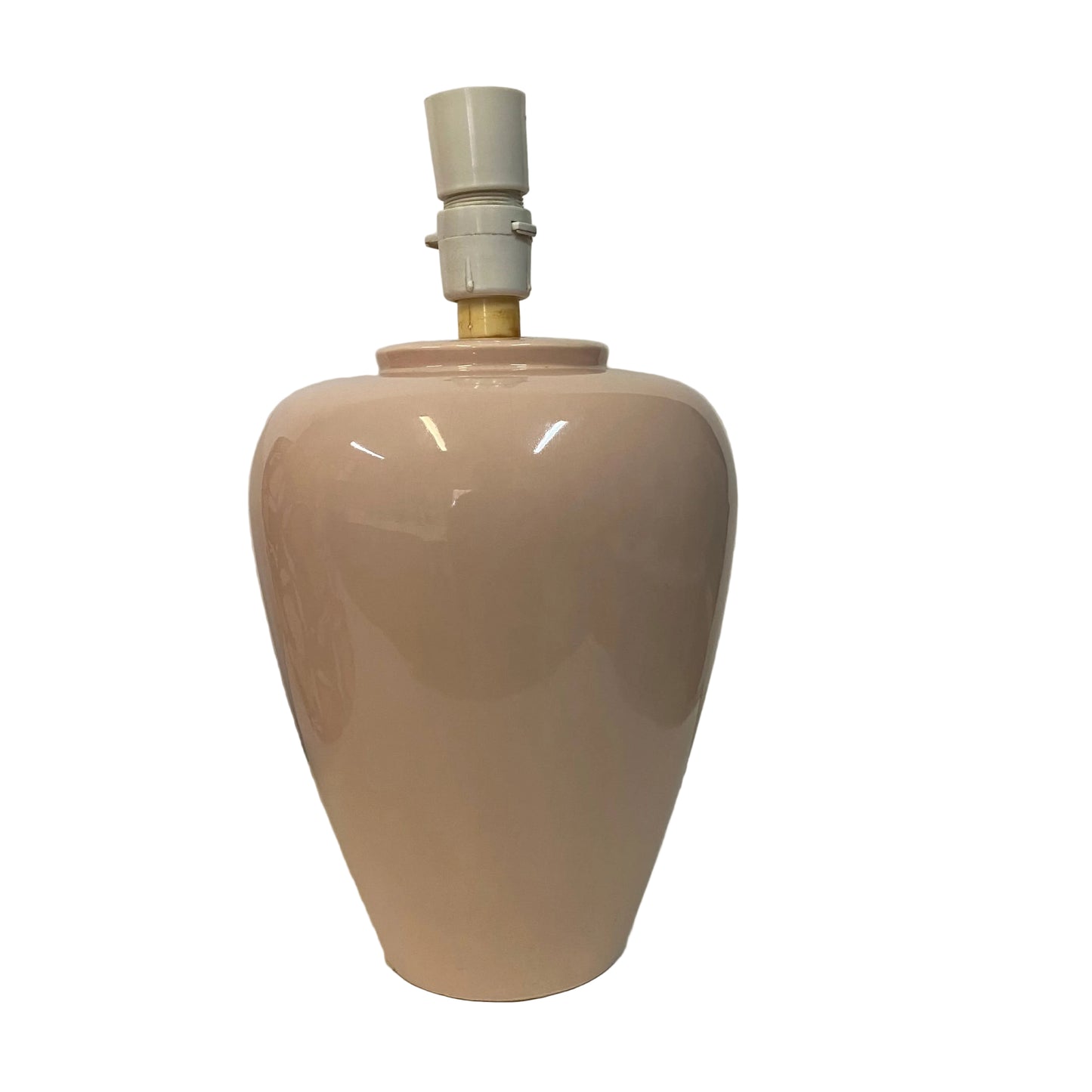 Mid Century Style Cream Ceramic Table Lamp with Mocha Fairy Wren Shade