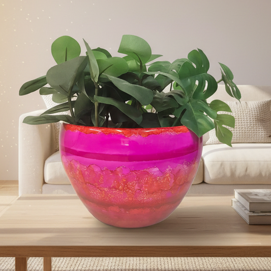 Alcohol Ink Extra Large Planter Pot - Sun Kissed