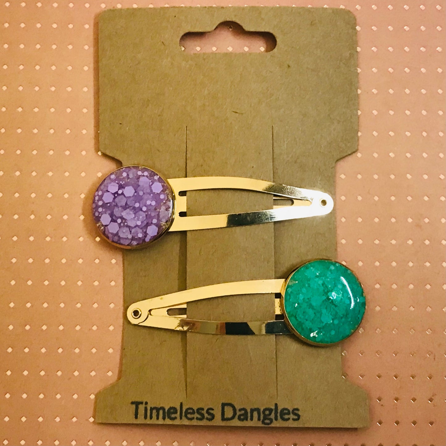 Resin Sparkle Hair Clips - Set of 2