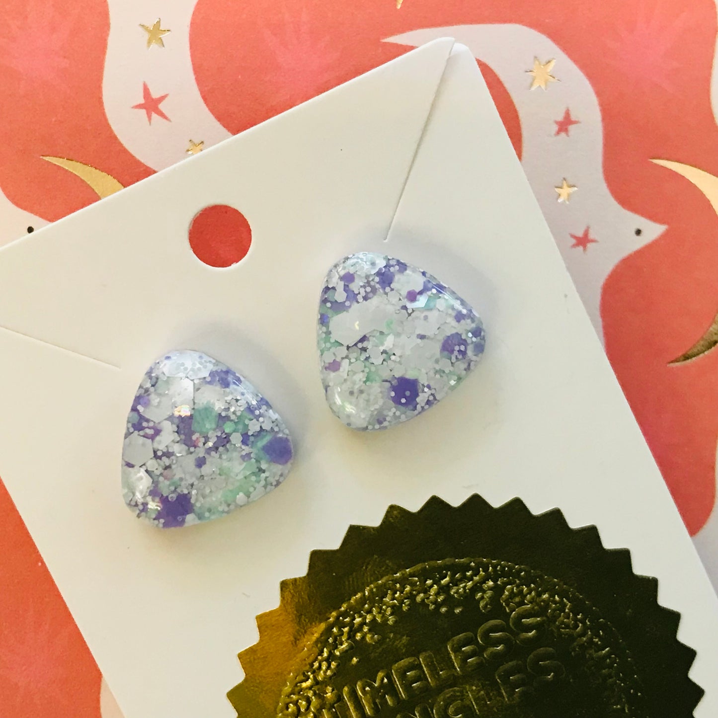 Novelty Resin Sparkle Stud Earrings