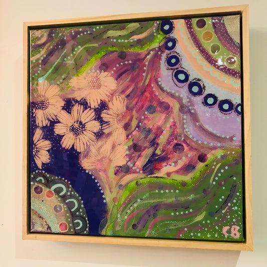 Original One of a Kind Resin Artwork with Frame - Lavender Fields