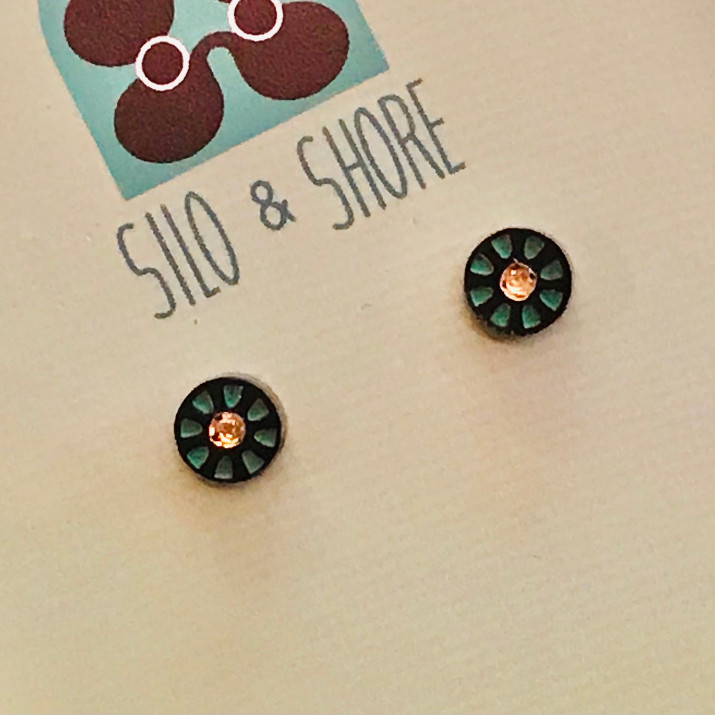 Art Deco Acrylic Earrings - Micro Studs