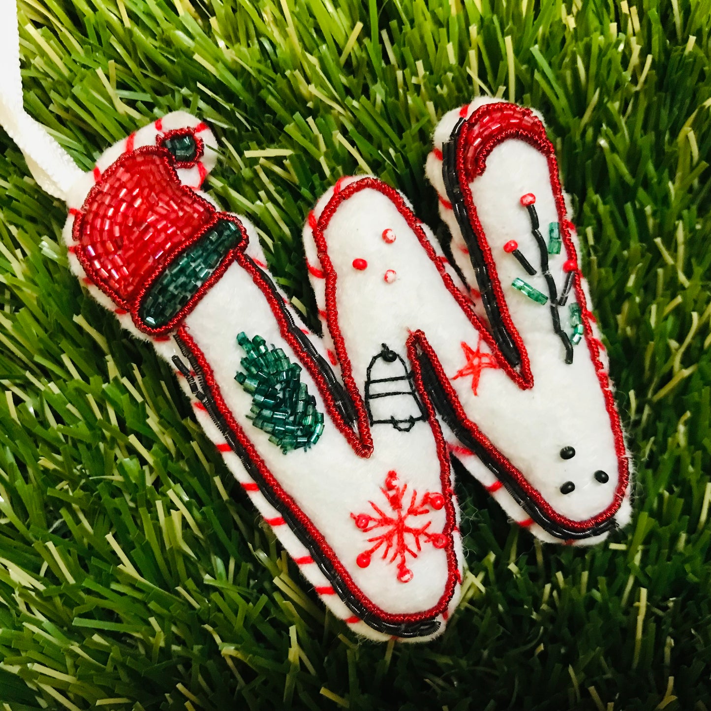 Hand Beaded & Embroidered Initial Letter Christmas Decorations ** ON SALE **