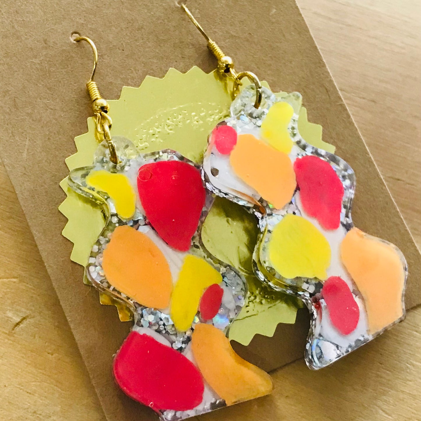 Novelty Resin Sparkle Dangles Earrings