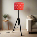 Rust Ovals Dark Timber Tripod Floor Lamp