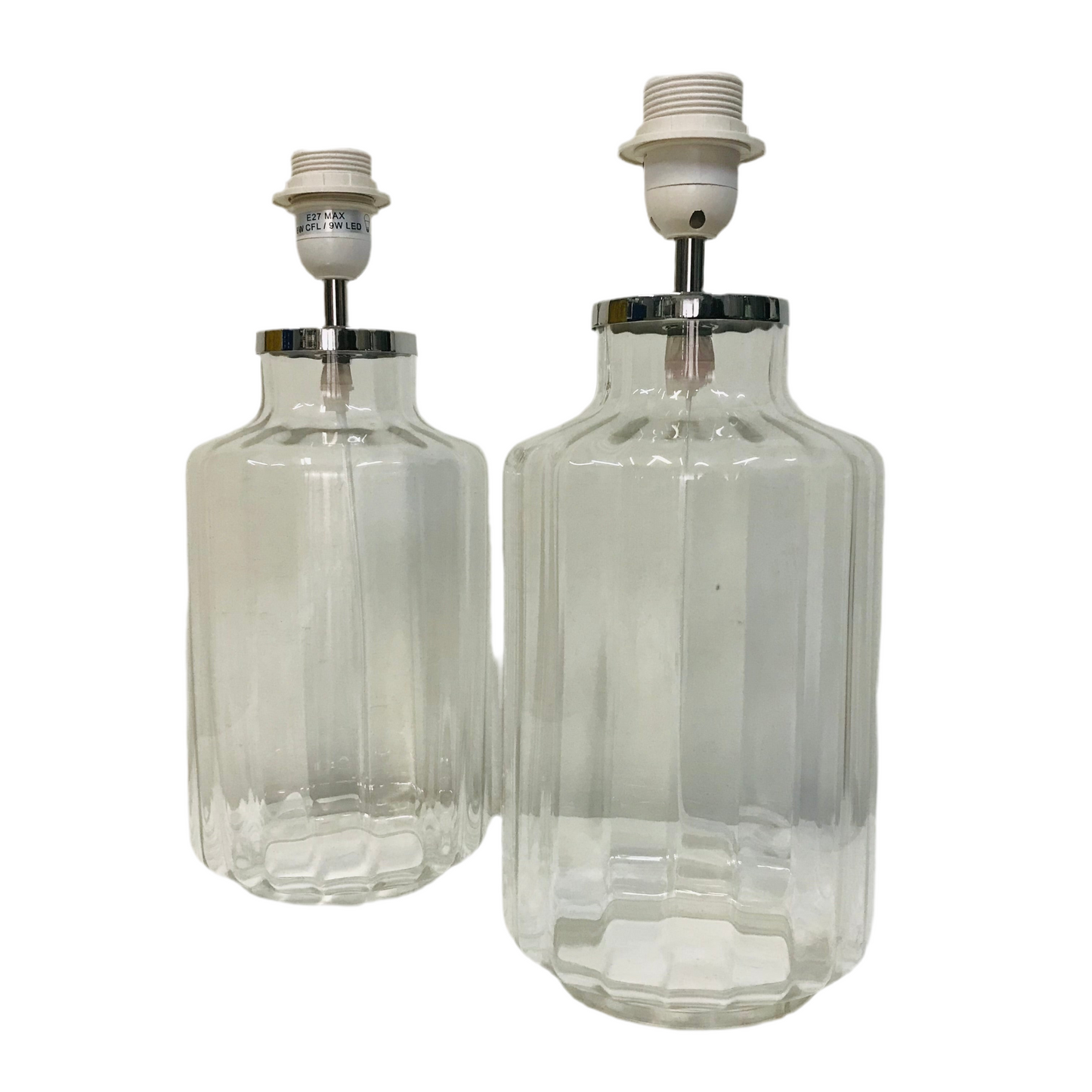 Lamp Base Only - Glass Ripple Bottle Table Lamp