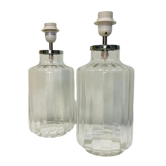 Lamp Base Only - Glass Ripple Bottle Table Lamp
