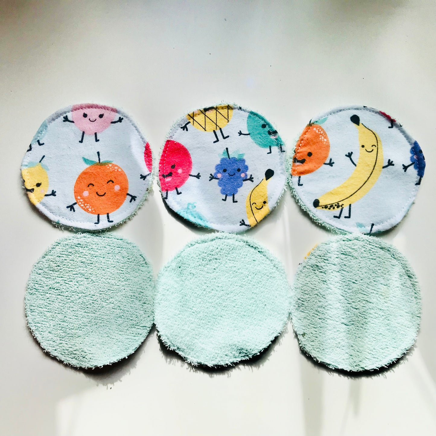 No Waste Reusable Make-up Remover Pads Wipes - flannel / towelling (set of 6)