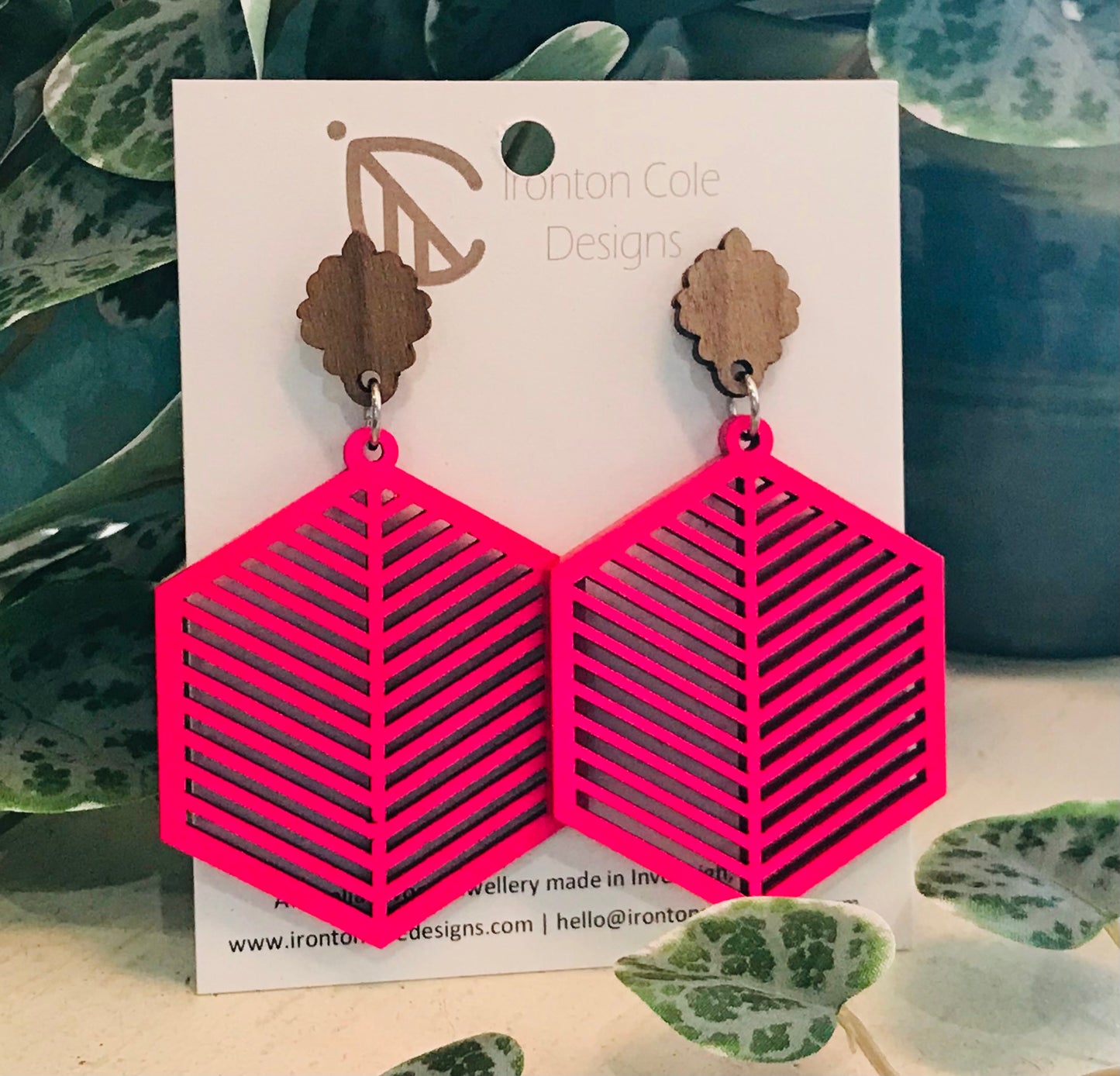 Handpainted Laser Cut earrings - Shapes on Studs Range