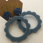 Wiggly Hoop Stud Earrings (LARGE STYLE)