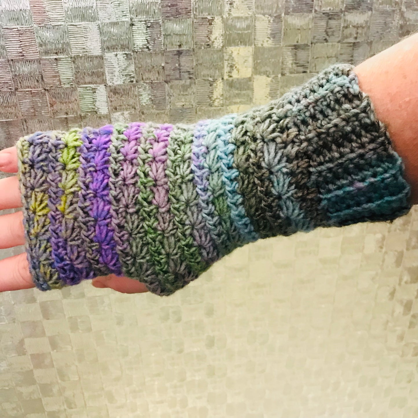 Crochet fingerless gloves - various colours