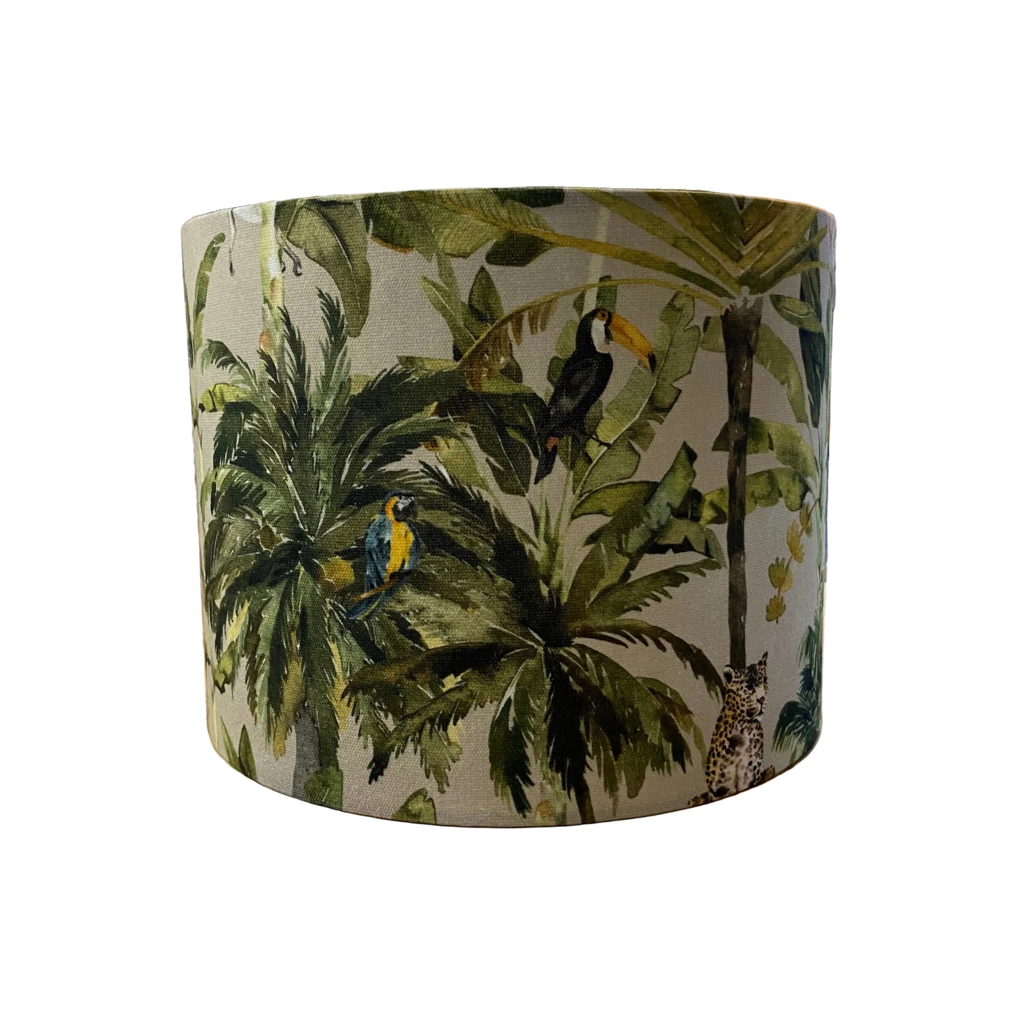 Brass Post Table Lamp with Jungle Palms Shade (pair available)