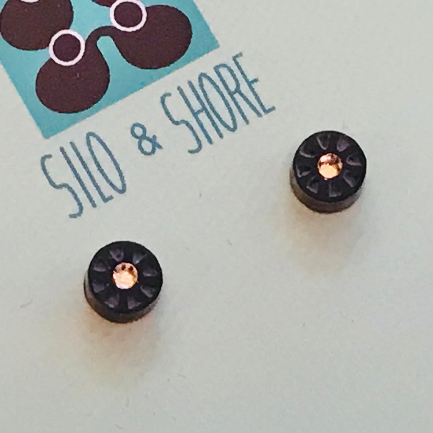 Art Deco Acrylic Earrings - Micro Studs