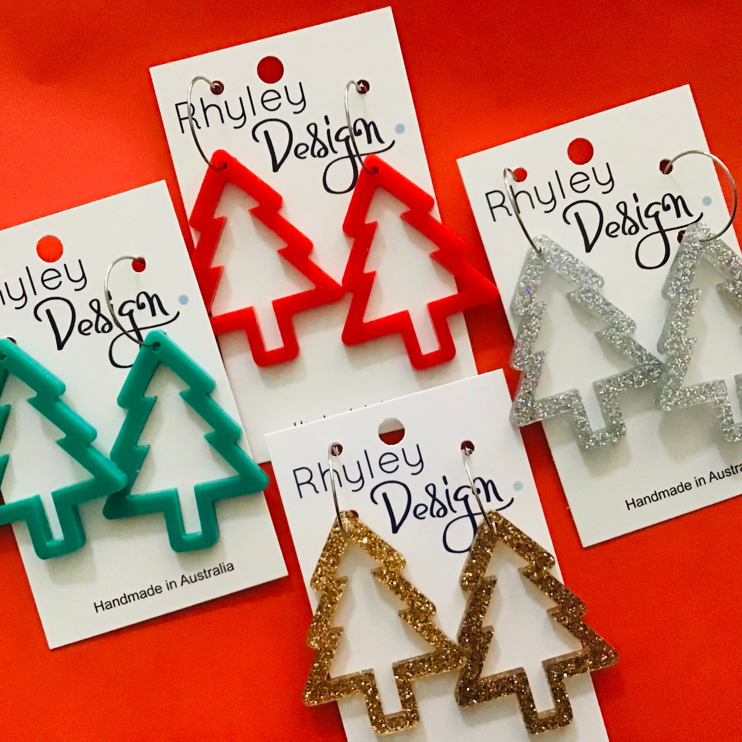 Christmas Open Tree Statement Earrings