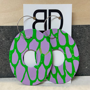 Handmade Painted Leather Earrings - The Big Zero