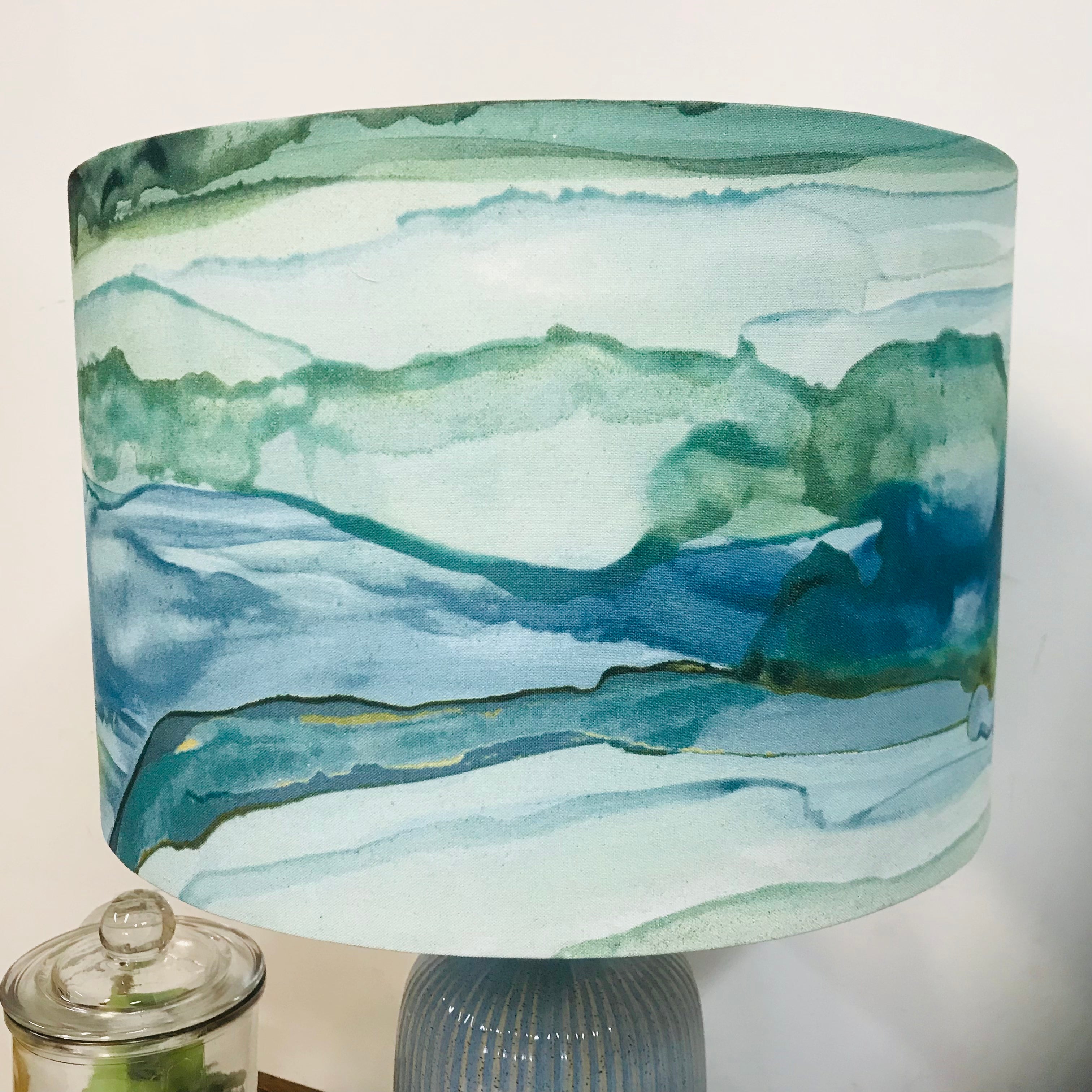 Aquamarine Sunrise Watercolour Ceramic Table Lamp