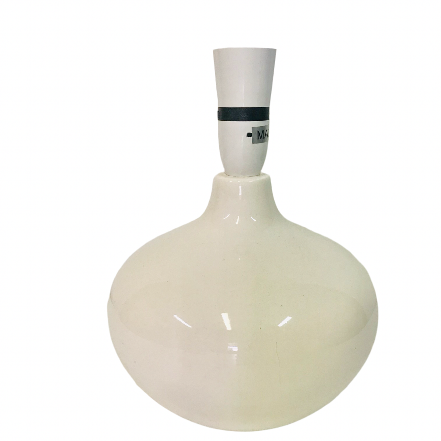 Lamp Base Only - Squat Round Short Neck Genie Table Lamp - cream