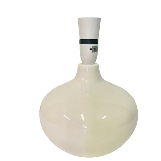 Lamp Base Only - Squat Round Short Neck Genie Table Lamp - cream