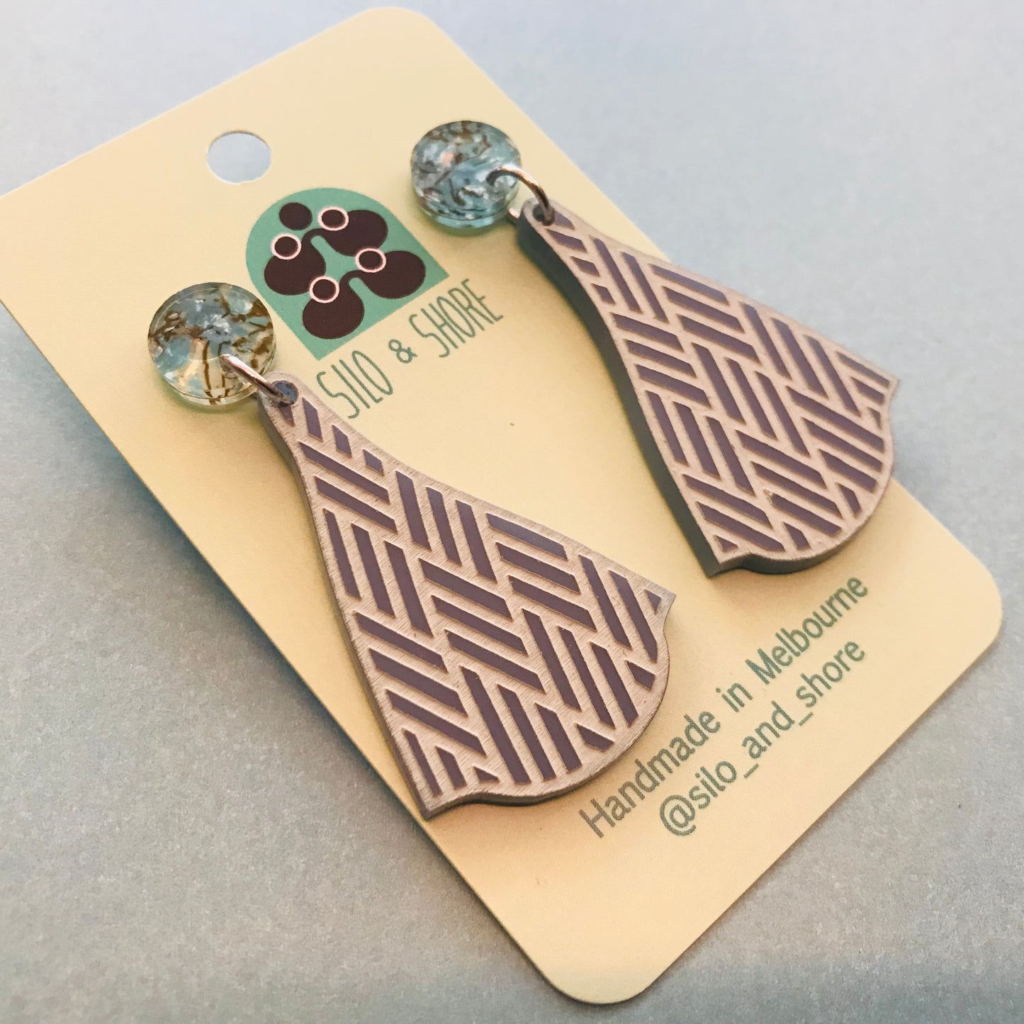 Art Deco Acrylic Earrings - Woven