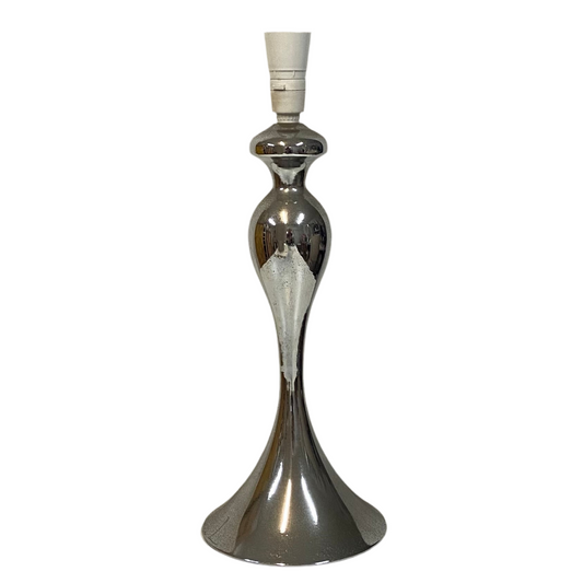 Lamp Base Only - Vintage Aged Chrome Table Lamp