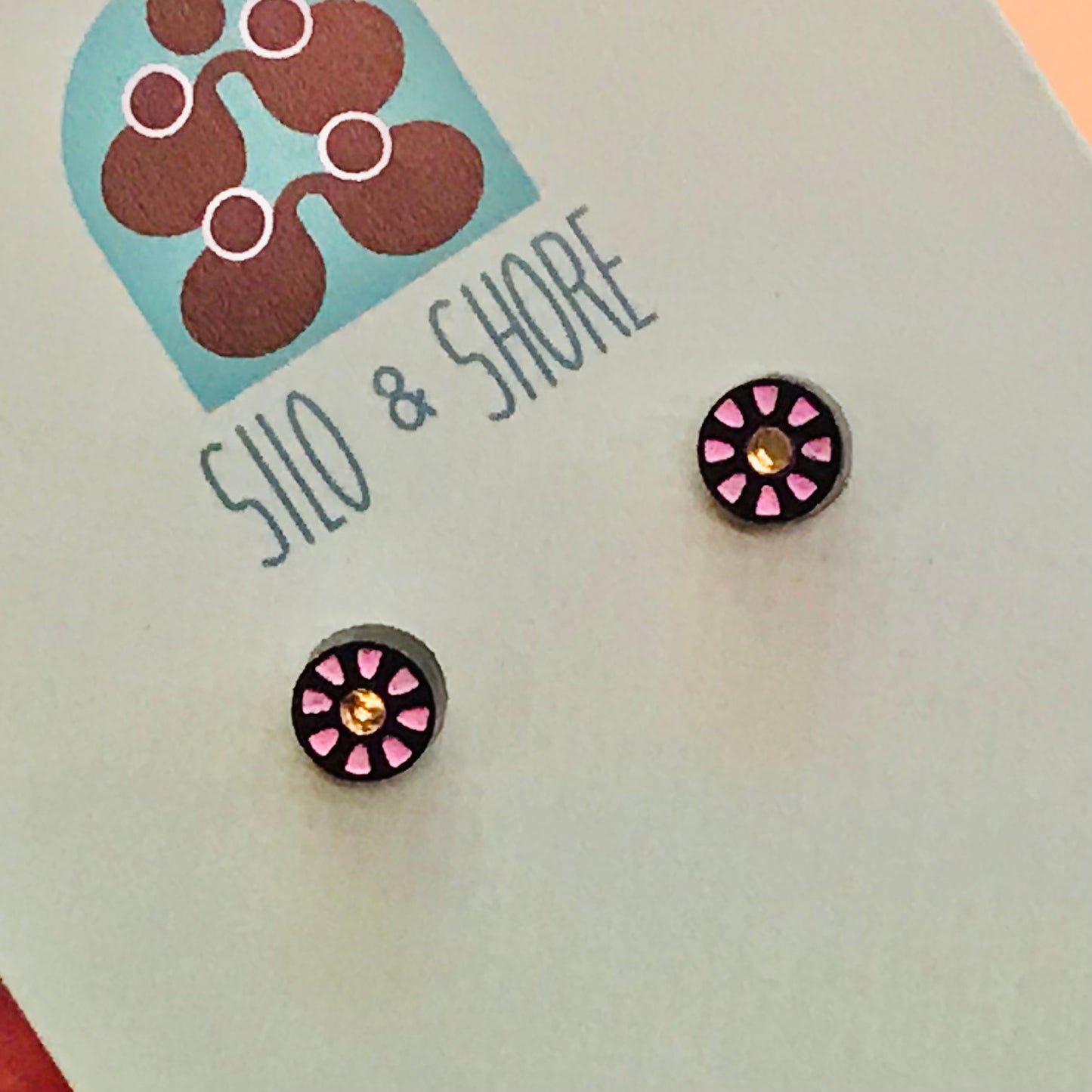 Art Deco Acrylic Earrings - Micro Studs