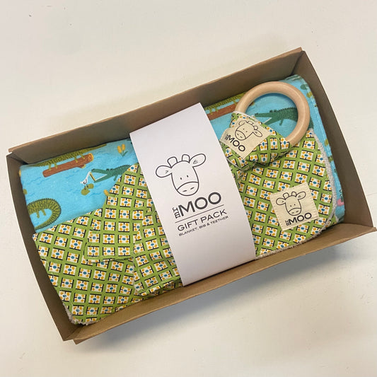 Gift Box - Blanket, Bib & Timber Teether