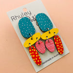 Handpainted Organic Shape Dangles
