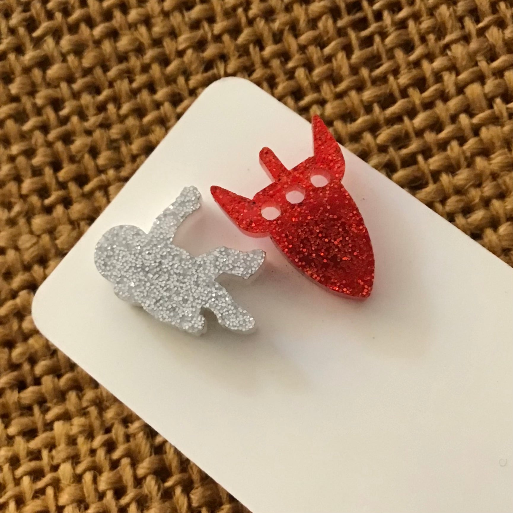 Novelty Studs Earrings - Graphic Acrylic