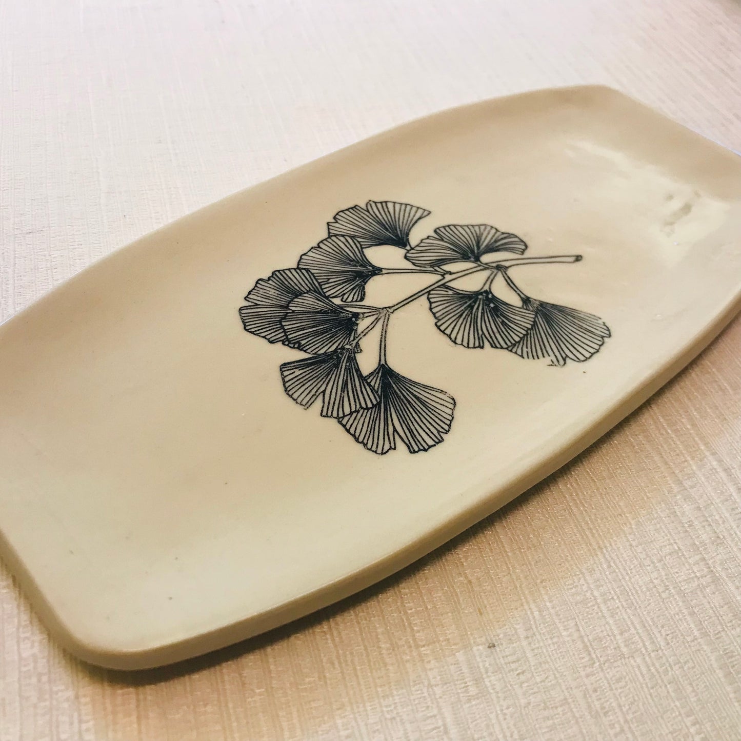 Handthrown Pottery Oval Trinket Tray Platter