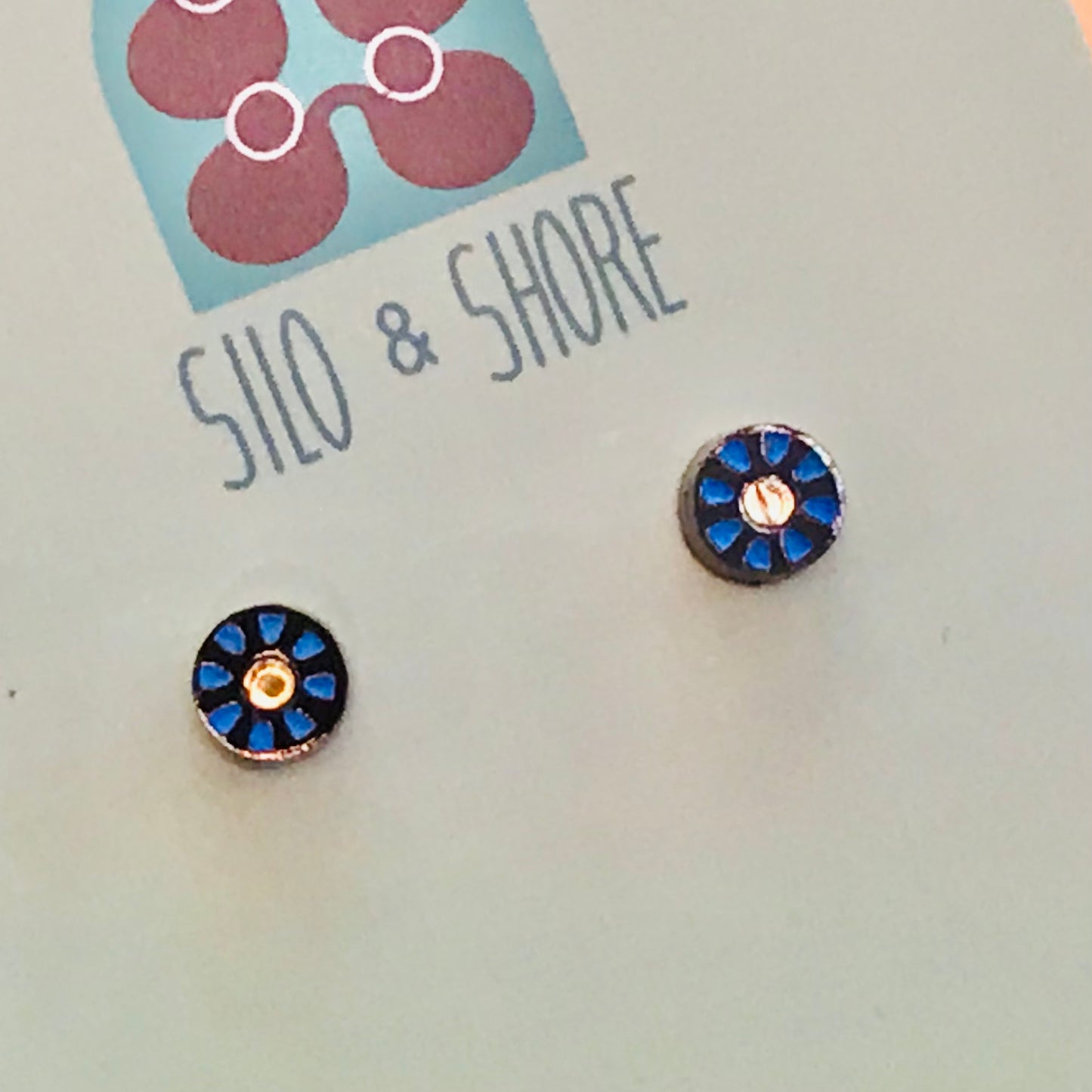 Art Deco Acrylic Earrings - Micro Studs