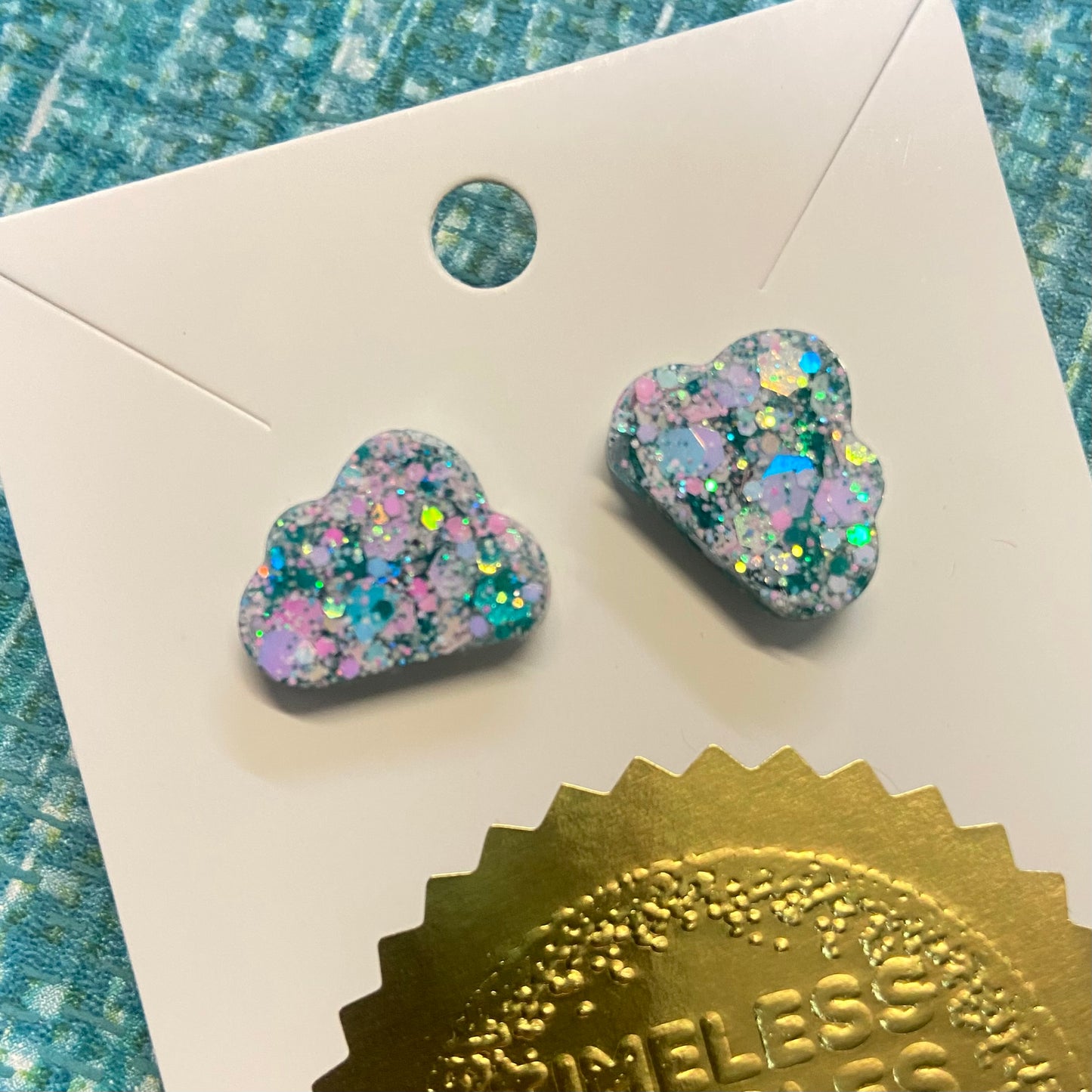 Novelty Resin Sparkle Stud Earrings