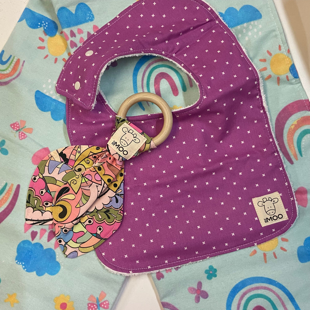 Gift Box - Blanket, Bib & Timber Teether