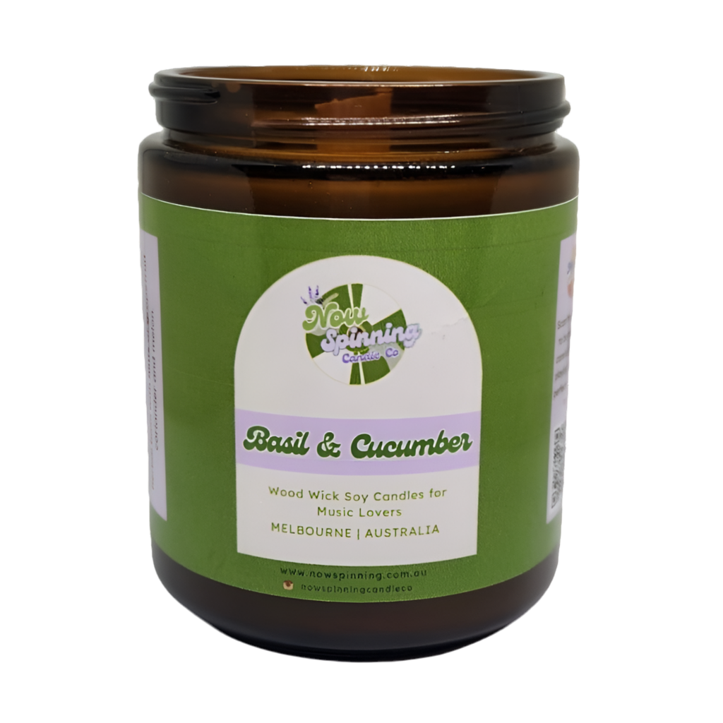 Candles for Music Lovers - Basil & Cucumber Candle with Tunes