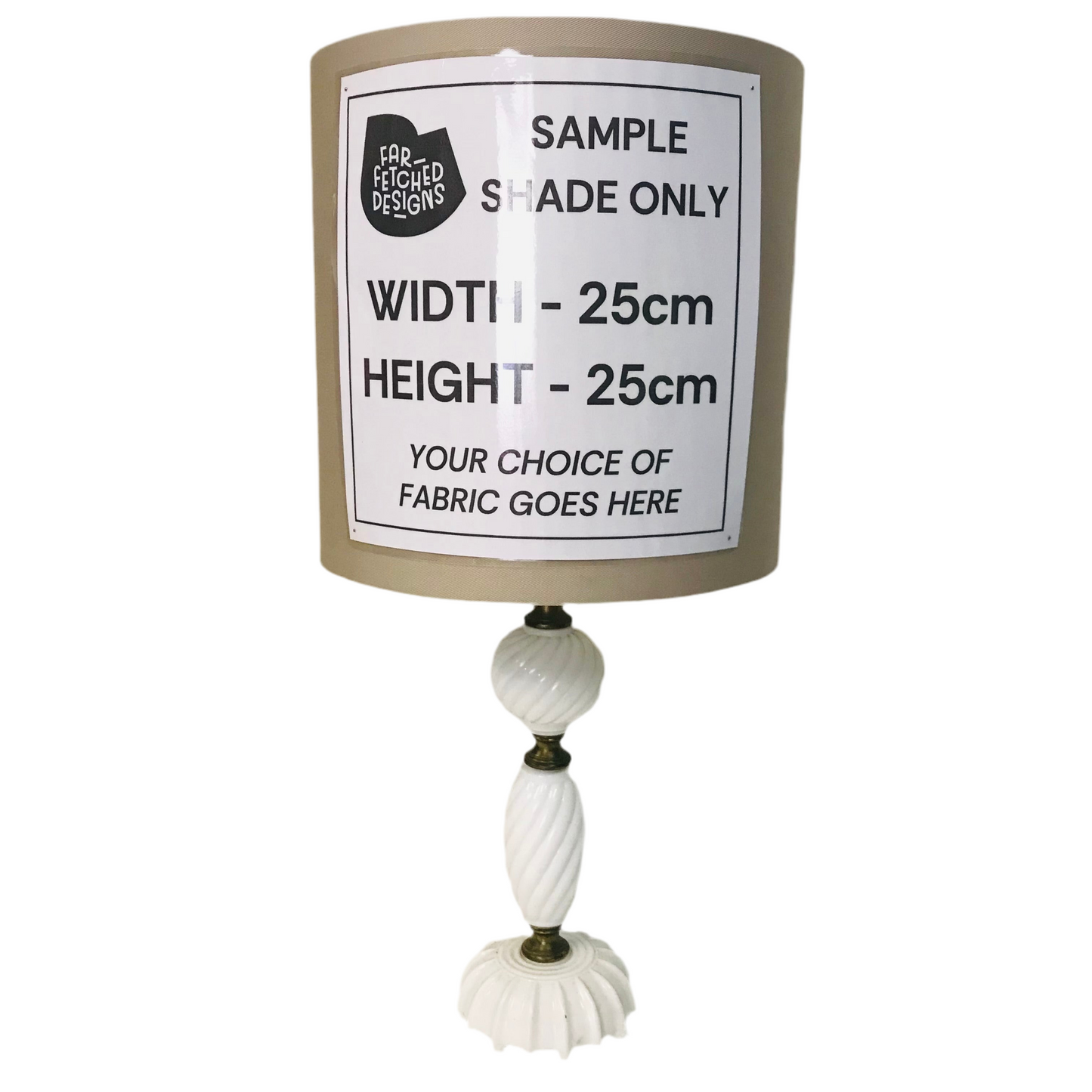 Lamp Base Only - Milk Glass & Brass Vintage Table Lamp