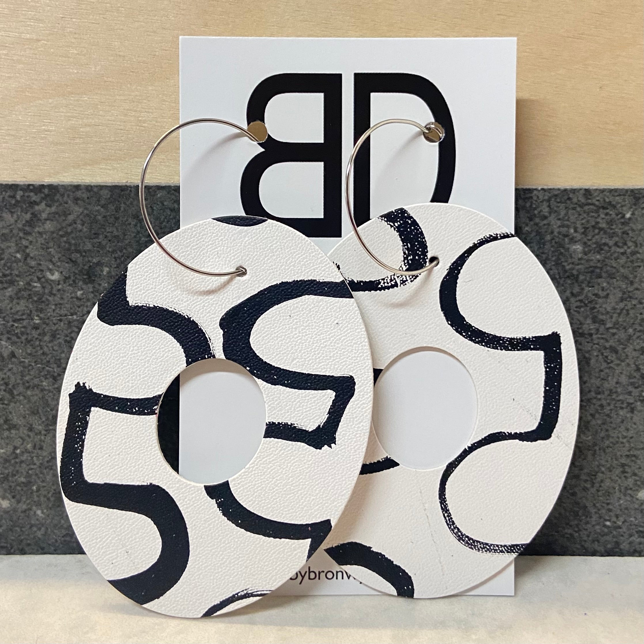 Handmade Painted Leather Earrings - The Big Zero