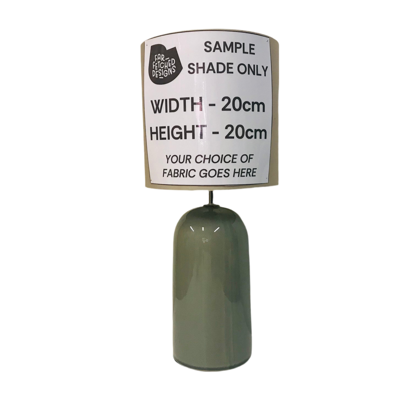 Lamp Base Only - Gloss Grey Rounded Top Ceramic Table Lamp