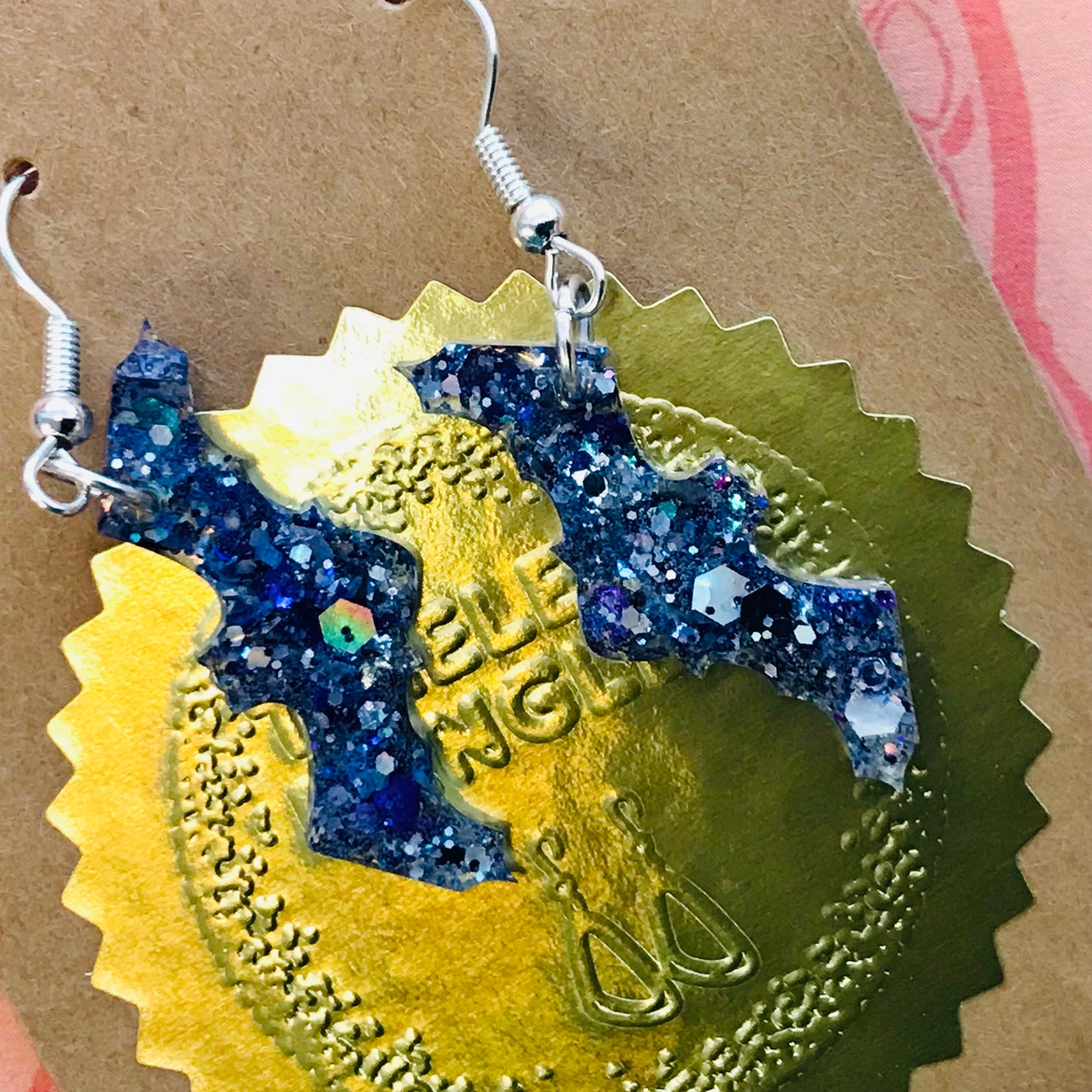 Novelty Resin Sparkle Dangle Earrings - Halloween