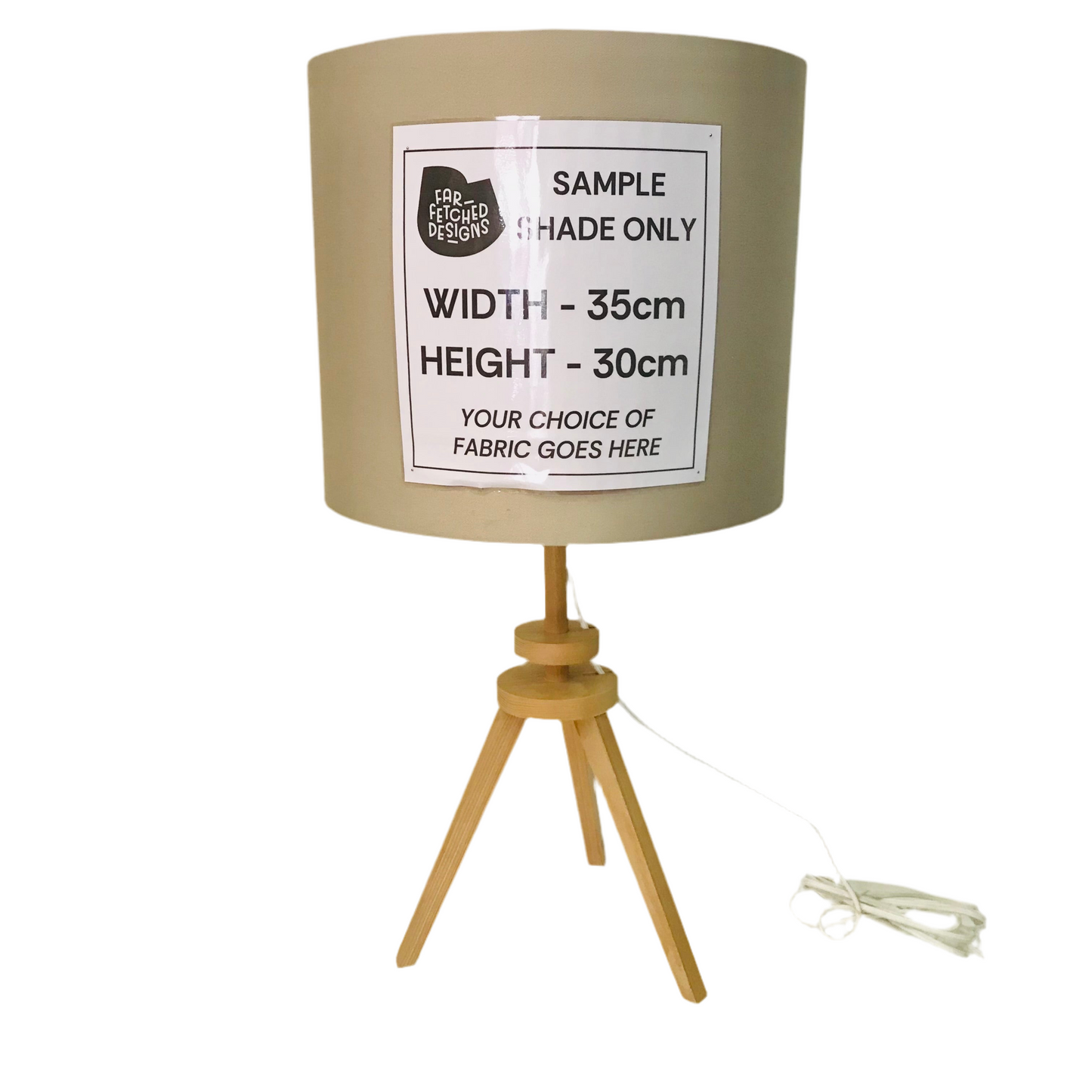 Lamp Base Only - Tripod Disc Light Timber Table Lamp