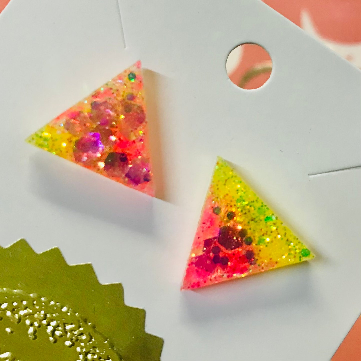 Novelty Resin Sparkle Stud Earrings