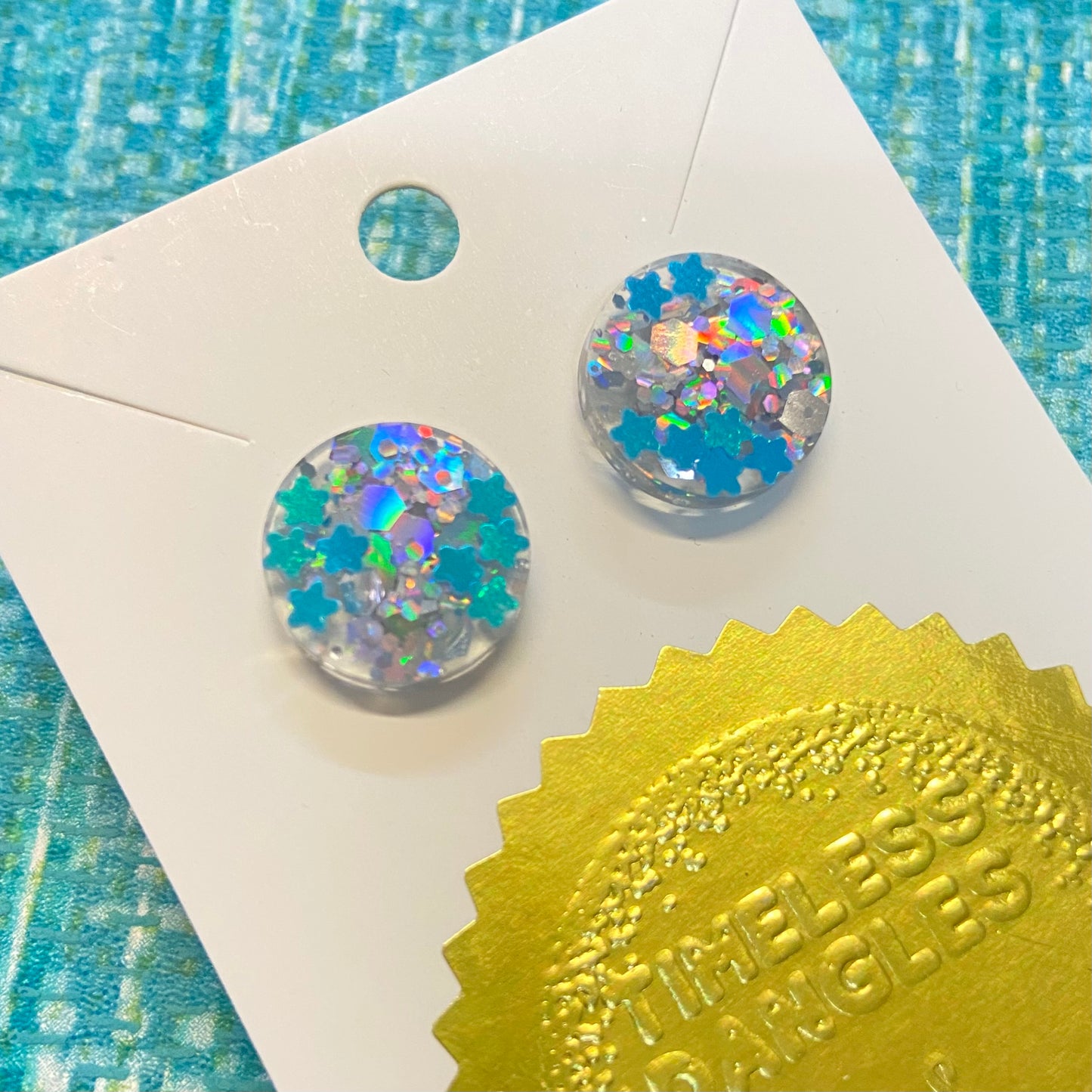 Novelty Resin Sparkle Stud Earrings