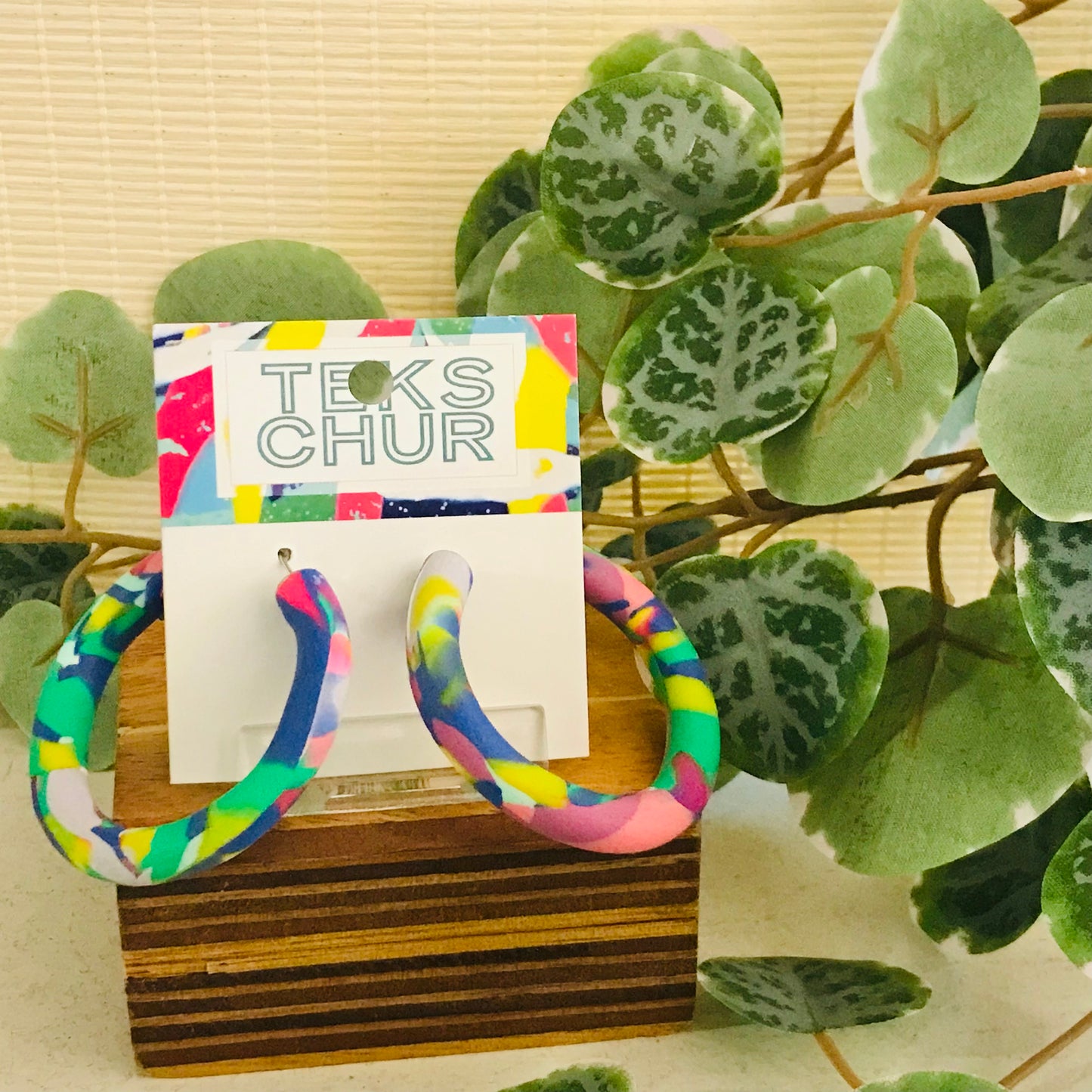 Polymer Clay Earrings - Hoops and Squiggles