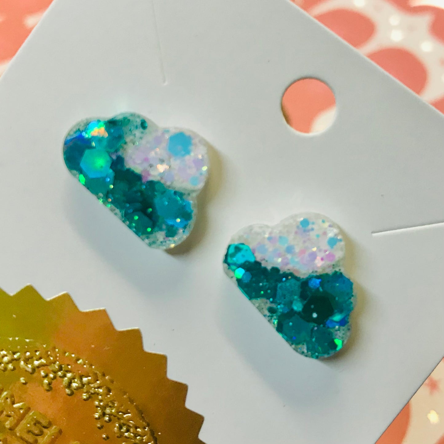Novelty Resin Sparkle Stud Earrings