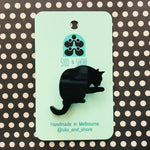 Art Deco Acrylic Brooch - Cats