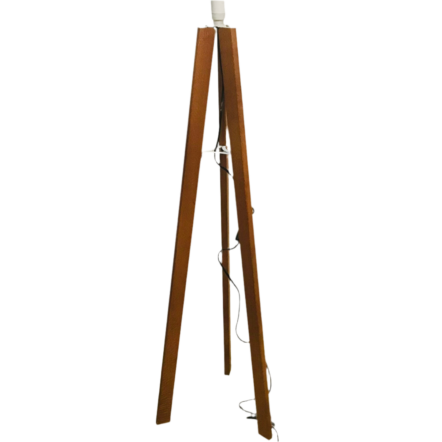 Blue and Orange Floral Tripod Timber Floor Lamp